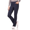 Rekucci Women’s 5 Pocket Straight Leg Pants with Stretch Waistband – Slim Fit Business Casual Trousers - 2 of 4