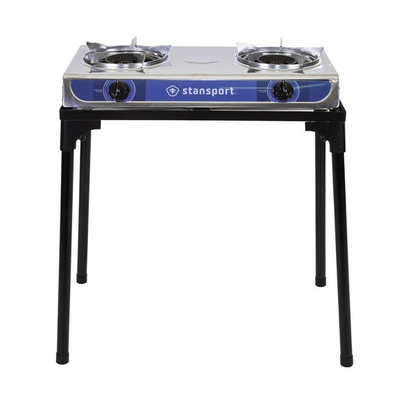 Stansport Stainless Steel Double Burner Stove With Stand, 1 of 10