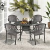 Tangkula 4 Pieces Cast aluminum patio chair bistro dining chair outdoor cast aluminum chair - 2 of 4