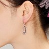 Guili Sterling Silver Rose Gold Plated Dangling Earrings with Coffee Cubic Zirconia, an Exquisite and Unique Jewelry Piece for a Bold Statement - 3 of 4