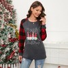 Merry Christmas Sweatshirts For Women Pattern Cute Long Sleeve Raglan Baseball Pullover Top - 2 of 4