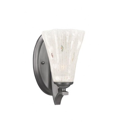 Toltec Lighting Zilo 1 - Light Sconce in  Graphite with 5.5" Fluted Frosted Crystal Shade