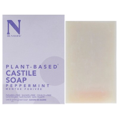 Dr. Natural Castile Bar Soap - Multipurpose Soap Bar with Anti-Acne Properties - For Face, Body, Hair - Sensitive Skin Body Wash - Peppermint - 5 oz