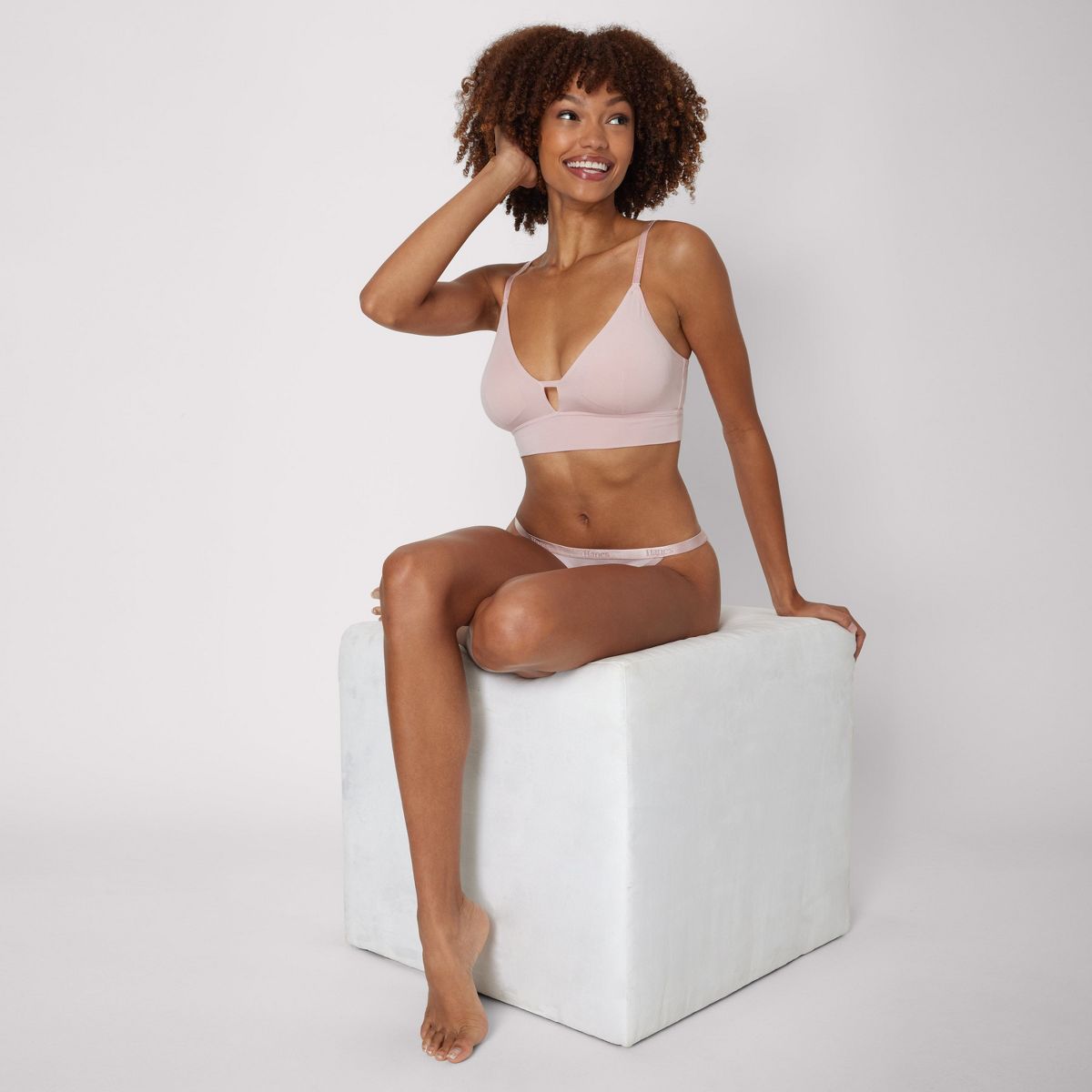 Hanes Originals Women's SuperSoft Longline Triangle Bralette - thumbnail 7