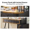 KTMBDW Modern Makeup Vanity Desk with LED Lights & Mirror, Dressing Table Set with Stool and 4 Drawers, Open Shelves for Bedroom, Apartment - 4 of 4