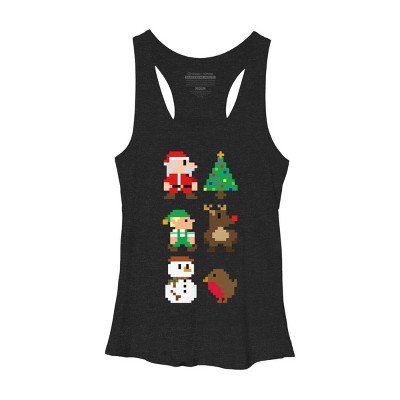 Women's Design By Humans 8Bit Christmas By JakeSmith Racerback Tank Top
