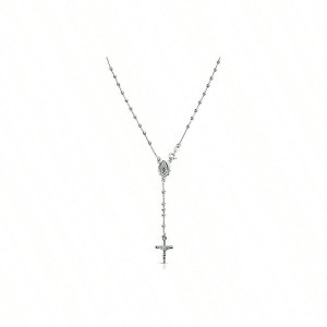 Italian Bead Chain Cross Rosary Pendant Necklace with Gift Box for Women - Made in Italy - 1 of 4