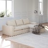 GDFStudio Quiller Modern 99" Corduroy Upholstered L-Shaped 3-Seat Sectional Sofa with Chaise - 3 of 4