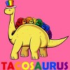 Adult Design By Humans Tacos Dinosaur Tacosaurus Rainbow Pride By JuTrading Racerback Tank Top - 2 of 2