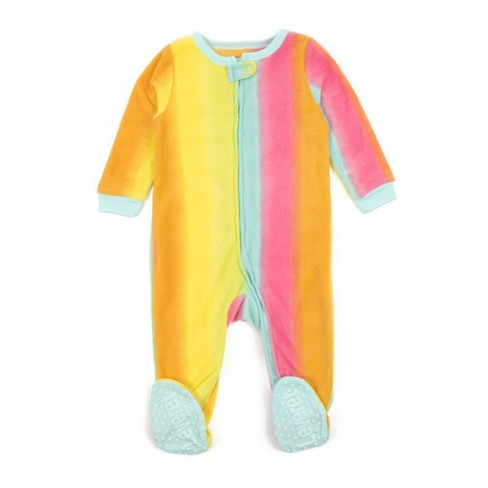 Leveret Footed Fleece Pajamas Rainbow : Target