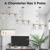 DORESshop 3-Light Gold Modern Kitchen Island Pendant Light Fixtures, Linear Chandelier Hanging Light with Clear Glass Shade - 4 of 4
