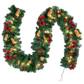 Joiedomi 9Ft Christmas Garland Prelit with 50 Lights