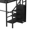 Twin XL Loft Bed with Stairs and Storage Shelves - 4 of 4