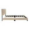 Okak Queen Velvet Platform Bed Frame Modern Upholstered Bed with Adjustable Height Button Tufted Headboard Wood Slats No Springs Required, Brown - 4 of 4