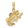 Black Bow Jewelry 14k Yellow Gold Small Largemouth Fish Pendant - 3 of 4