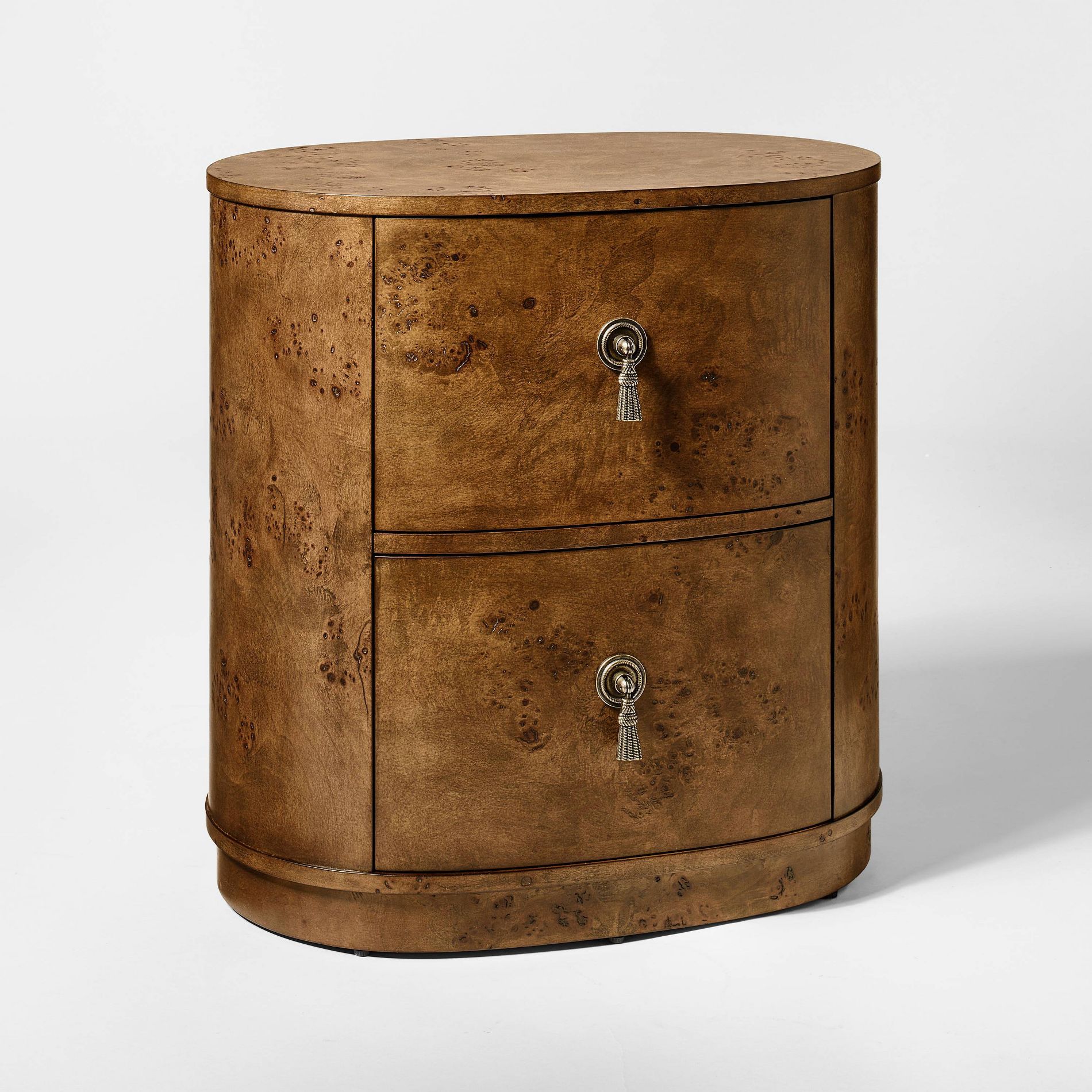 Burled Wood 2 Drawer Nightstand with Decorative Hardware Brown- Threshold™ designed with Studio McGee