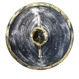 HalloweenCostumes.com   18" Round Shield, Orange/Gray - 1 of 2