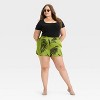 Women's High-Rise Satin Pull-On Shorts - A New Day™ Navy Blue Floral - 3 of 3