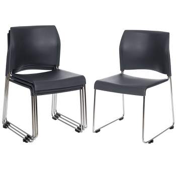 Hampden Furnishings 4pk Jody Collection Plastic Stack Chair Charcoal