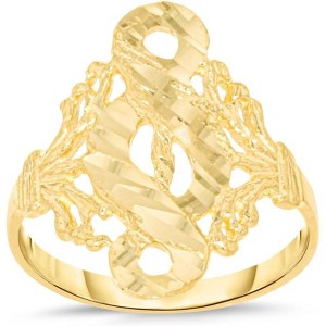 10k Yellow Gold 18.8mm Filigree Infinity Eight 8 Openwork Filigree Ring - 1 of 4