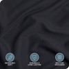 Queen Size Duvet Cover - Premium 1800 Soft Black Cooling Bedding - 2 of 4