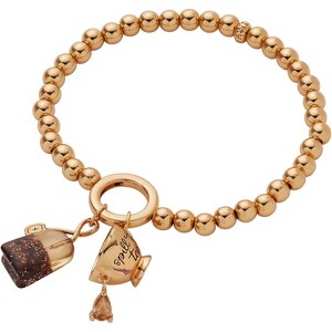 'Spill the Tea' Cup Charm Bracelet, Whimsical Adjustable Bangle with Teacup Design for Stacking - 1 of 4