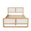 Okak Full Size Bed Frame with Headboard, Modern Style Full Size Solid Wood Platform Bed for Kids, Teens, Adults, Walnut and White - 4 of 4