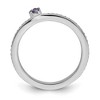 Black Bow Jewelry 14k White Gold, Amethyst & 1/8 Ctw Diamond Stackable Ring - 2 of 4