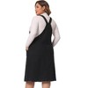 Agnes Orinda Women's Plus Size Overall Distressed Racerback with Pockets Denim Jumpers Dress - 4 of 4