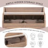 Rustic Style Solid wood Entryway Multifunctional Storage Bench with Safety Hinge (White+ Beige) - 4 of 4