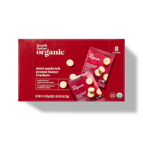 Organic Mini Peanut Butter Sandwich Crackers - 8ct - Good & Gather™ - image 1 of 4