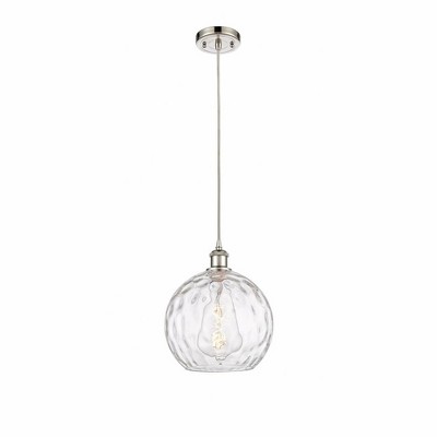 Athens Water Glass - 1 Light Cord Mini Pendant In Industrial Style-13 Inches Tall and 10 Inches Wide