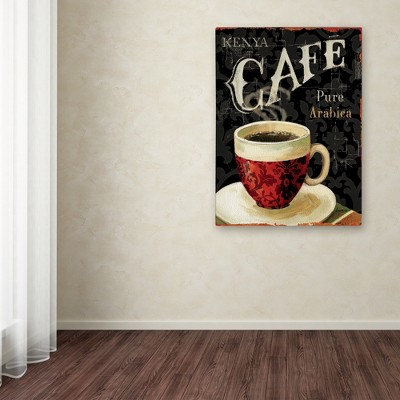 Lisa Audit 'Today's Coffee I' Red and Black Canvas Art