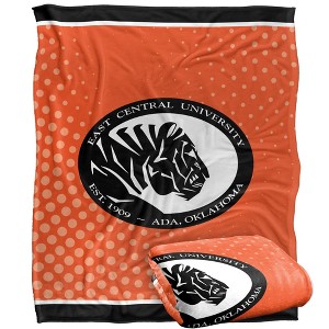 East Central University Logo Dots Silky Touch Blanket White 50x60 - 1 of 4