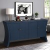 Modern Storage Cabinet Credenza Sideboard Buffet Accent Cabinet with Arc Legs and Distressed Clasps, Navy Blue/White/Black-ModernLuxe - 3 of 4