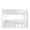 Bellemave Queen Bunk Bed with Ladder and Guardrails, Pegboard and bookshelf, White - 4 of 4