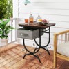 Tangkula Nightstand with Fabric Drawer Industrial 2-Tier Bedside Table with Storage - 4 of 4