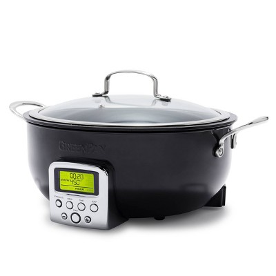 GreenPan 6qt Elite Nonstick Essential Slow Cooker & Smart Skillet Ceramic
