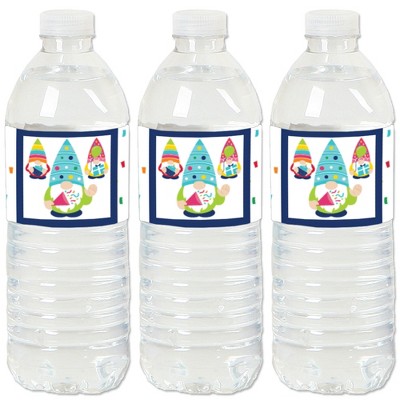 Big Dot of Happiness Gnome Birthday - Happy Birthday Party Water Bottle Sticker Labels - Set of 20