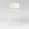 2pc 24" Molded Plastic with Metal Base Counter Height Barstools White - Room Essentials™ - 3 of 4