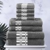 100% Cotton Medium Weight Geometric Border 8 Piece Assorted Bathroom Towel Set by Blue Nile Mills - 2 of 4