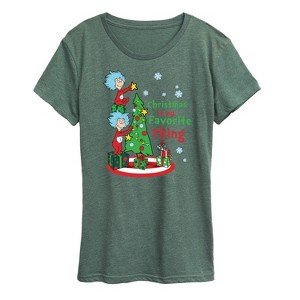 Women's - Dr. Seuss - Christmas Is A Family Thing Short Sleeve Graphic T-Shirt - 1 of 4