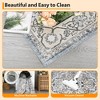 Area Rug, Vintage Printed Distressed Accent Rug, Low Pile Anti-Slip Front Door Mat, Foldable Thin Floral Carpet, Non-Shedding Stain Resistant Rugs - 4 of 4