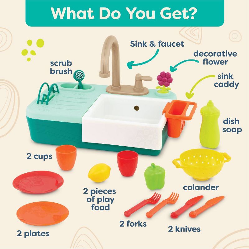 B. toys Kitchen Sink Play Set - Splash-n-Scrub Sink, 6 of 18