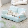 Boersma Plush Cat & Small Dog Bed – Washable Indoor Pet Couch with Non-Slip Bottom for Cats, Kittens & Puppies - 2 of 4