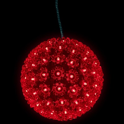 Northlight LED Lighted Starlight Sphere Hanging Outdoor Christmas Decoration- 7.5" - Red Lights