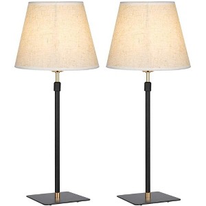 Oumilen Adjustment Bedside Metal Desk Lamps, Linen Fabric Lamp Shade, Set of 2 - 1 of 1