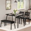 Sturdy Wooden Kitchen Dining Table Set for 4 with Chamfer Design and Metal Legs - 4 of 4