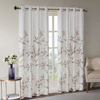 Grungis 50x84 Inch Polyester Burnout Printed Curtain Panels with Grommet Top for Living Room,Bedroom