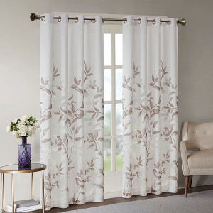 Grungis 50x84 Inch Polyester Burnout Printed Curtain Panels with Grommet Top for Living Room,Bedroom - 1 of 4